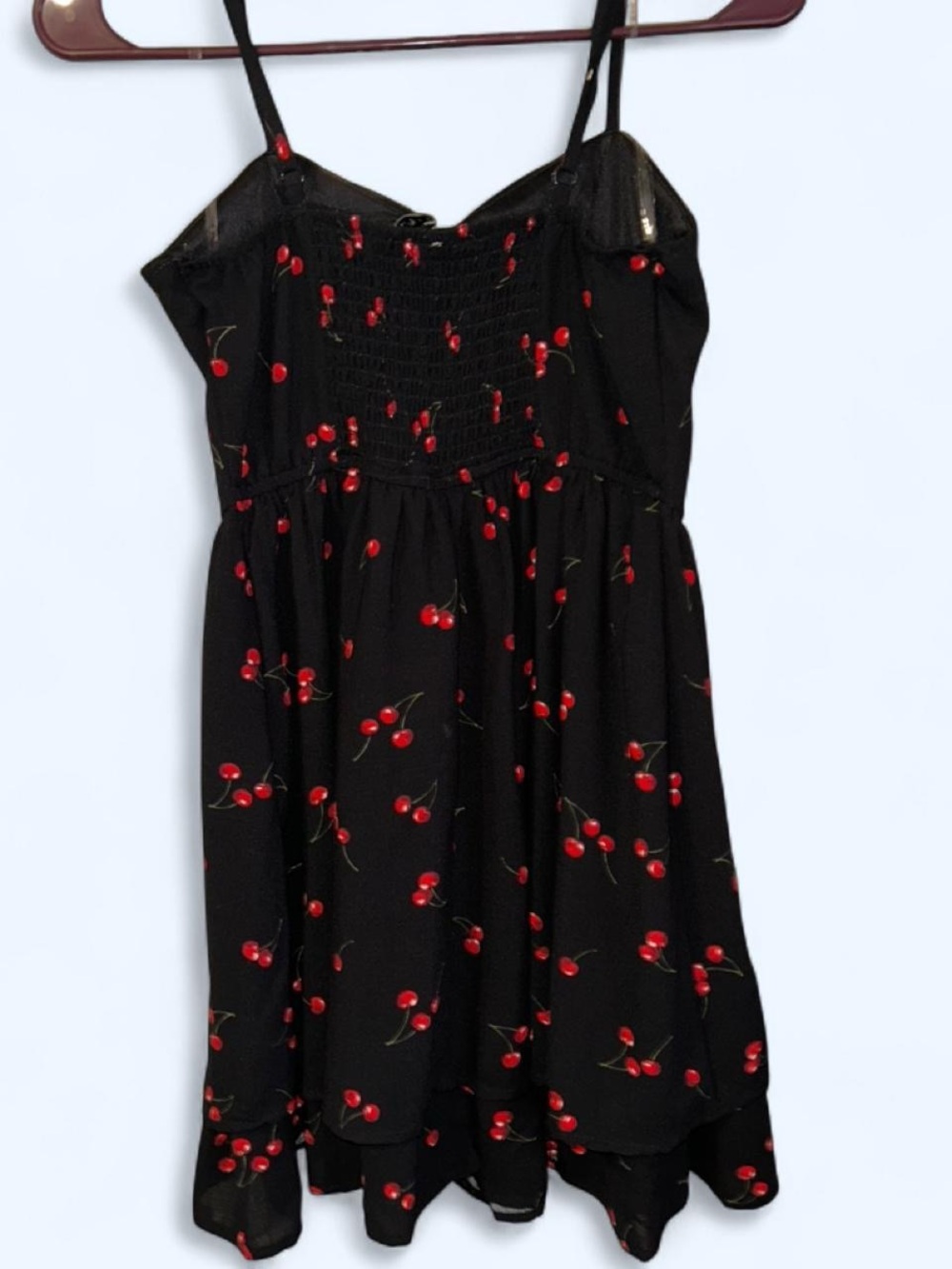 Inspired Hearts Black Cherry Print Spaghetti Strap Dress - Picture 2 of 4